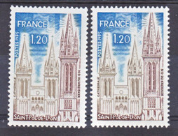 France 1808c Variété Gomme Tropicale Et Normal Saint Pol De Leon Neuf ** TB MNH Sin Charnela Cote 45 - Unused Stamps