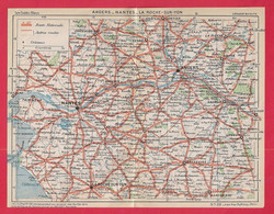 CARTE PLAN 1934 - ANGERS - NANTES - LA ROCHE SUR YON - CHOLET - ANCENIS - BRÉSSUIRE - SAUMUR - PAIMBOEUF - Topographical Maps