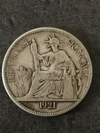 1 PIASTRE DE COMMERCE 1921 INDOCHINE ARGENT FRANCE / INDOCHINA SILVER - Französisch-Indochina