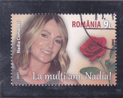 Romania 2021 Nadia Comaneci 1v, USED, Nature - Sport - Flowers & Plants - Roses - Gymnastics - Gebraucht