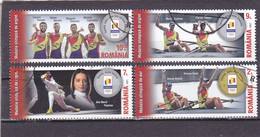 Romania 2021 Olympic Medals 4v, USED, Sport - Fencing - Kayaks & Rowing - Olympic Games - Swimming - Used Stamps