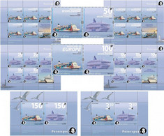 Russia Finland 2019 Modern Baltic Ships Peterspost Joint Issue Super Full Set Of 4 Stamps 2 Blocks And 4 Sheetlets - Ongebruikt