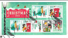 GB - 2014  CHRISTMAS  MINISHEET  -  FDC Or  USED  "ON PIECE" - SEE NOTES And Scans - Gebruikt