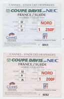 Cannes, Tennis, Coupe Davis Par NEC, 1994 France/Suède,2 Billets - Autres & Non Classés