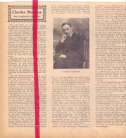 Leuven - Overlijden Burgemeester Betekom,  Publicist Charles Martens - Orig. Knipsel Coupure Tijdschrift Magazine - 1921 - Non Classés