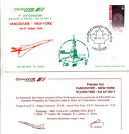 Concorde Air France - Vancouver New York 1986 - 1er Vol Erstflug Flight - Exposition Universelle - Erst- U. Sonderflugbriefe