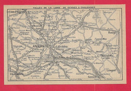 CARTE PLAN 1934 - VALLÉE DE LA LOIRE DE GENNES A CHALONNES - ANGERS - TRÉLAZÉ - BAUGÉ - PONTS DE CÉ - Topographical Maps