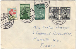 Islande - Reykjavik - Lettre Pour Marseille (France) - Bel Affranchissement - 4 Novembre 1959 - Covers & Documents