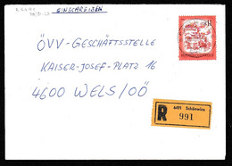 Österreich: 1976, Einschreibe Fernbrief In EF, Mi. Nr. 1520, Freimarke: 11 S. Enns, Tagesstpl. SCHÖHWIES - 1971-80 Cartas