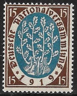 ALEMANIA - ASAMBLEA CONSTITUYENTE WEIMAR - AÑO 1919 - Nº CATALOGO YVERT 0107 - NUEVOS - Unused Stamps