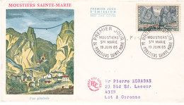 FRANCE 1965 MOUSTIER SAINTE MARIE FDC YVERT 1436 - 1960-1969