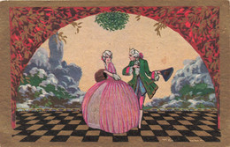 CPA Illustrateur Corbella - Homme Et Femme En Costume Louis XVI - Sol En Dammier Doré Noir - Corbella, T.