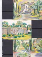 VATICAN, 3 Postcards,  Villa Pontificia, Scannr F3675 - Vatican