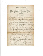 USA Californie DELANO En Tête Papier Commercial Vers 1890 Léon ESCALLIER (05 CHAMPSAUR) The French Liquor Store (1285) - United States