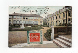 !!! PORTE TIMBRE LA BELLE JARDINIERE SUR CPA DE 1908 AFFRANCH 10C SEMEUSE - Lettres & Documents