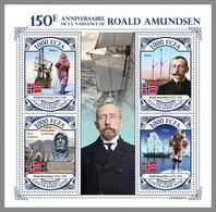 CENTRALAFRICA 2022 MNH Roald Amundsen Polarforscher M/S - OFFICIAL ISSUE - DHQ2238 - Explorateurs & Célébrités Polaires