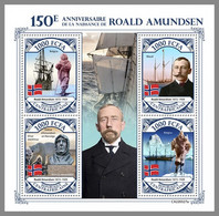 CENTRALAFRICA 2022 MNH Roald Amundsen Polarforscher M/S - IMPERFORATED - DHQ2238 - Explorateurs & Célébrités Polaires