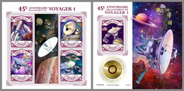 CENTRALAFRICA 2022 MNH Voyager 1 Space Raumfahrt Espace M/S+S/S - IMPERFORATED - DHQ2238 - Africa