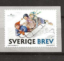 Sweden 2018 Christmas, Children Ride Sledges; Painting By Jenny Nyström (1854-1946), Artist, Mi 3244, MNH(**) - Nuovi