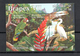 Brazil 1988 Sheet Birds/Vogel/Brapex Stamp (Michel Bl.76) MNH - Nuevos