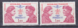 France 1773b Variété Gomme Tropicale Et Normal Heros Des SAS Neuf ** TB MNH Sin Charnela Cote 45 - Unused Stamps