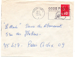 VAR - Dépt N° 83 = TOULON NAVAL 1975 = FLAMME à DROITE = SECAP Illustrée  'CODE POSTAL / MOT DE PASSE ' - Postcode