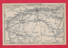 CARTE PLAN 1934 - LES CHATEAUX DE TOURAINE -CHINON AZAY BLÉRÉ CINQ MARS LUYNES VOUVRAY CORMERY - Topographical Maps