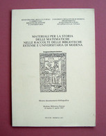 Barbieri Venturi Materiali Per La Storia Delle Matematiche Biblio Estense 1987 - Non Classés
