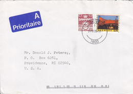 Denmark A PRIORITAIRE Label SKIVE 1995 Cover Brief PROVIDENCE RI. United States Roskilde Festival NORDEN Nordic Issue - Cartas & Documentos