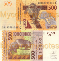 WEST AFRICAN STATES, BURKINA FASO, 500, 2022, Code C, PNEW, New Signature, UNC - Westafrikanischer Staaten