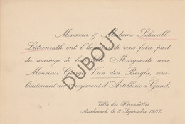 Huwelijksaankondiging - Marguerite Schwalb-Lützenrath - Georges Van Den Berghe -1902 - Assebroek  (V1585) - Wedding