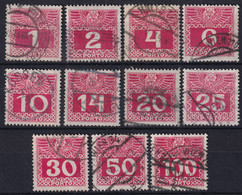 AUSTRIA 1908/13 - Canceled - ANK 34z-44z - Portomarken - Taxe