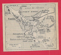 CARTE PLAN 1934 - FOURAS - CASINO - SANATORIUM - JETÉE - SOURCE DU PARADIS - SÉMAPHORE - Topographical Maps