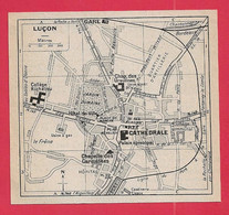 CARTE PLAN 1934 - LUCON - JARDIN DUMAINE - CHAPELLE DES CARMÉLITES - USINE A GAZ - Topographical Maps