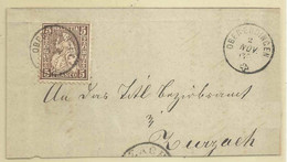 Briefstück  "Oberendingen"  (Fingerhutstempel)      1863 - Storia Postale