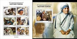 Sierra Leone 2022, Mother Teresa, 6val In BF+BF - Mutter Teresa