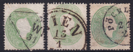 AUSTRIA 1860/61 - Canceled - ANK 19a, 19b, 19c - Gebraucht