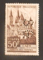 FRANCE YT 917 OBLITERE PERFORE S G "ABBAYE DE CAEN" ANNÉE 1951 AVEC UN CLAIR VOIR 2 SCANS - Used Stamps