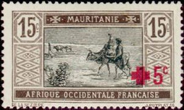 Mauritanie Mauritania - 35 - 1918 - Marchands Traversant Le Désert - 15c + Surcharge 5c - Oblitéré, O ,used - Mauritania (1960-...)