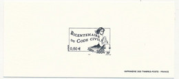 FRANCE - Gravure Du Timbre 0,50E Bicentenaire Du Code Civil - Luxury Proofs