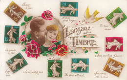 CPA Langage Du Timbre - Carte Fantaisie - Stamps (pictures)