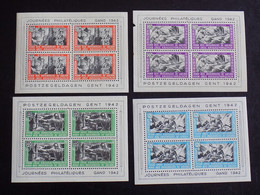 4 Blocs De 4 Vignettes Belgique 1942 Journées Philatéliques Gand Gent Neufs MNH ** Belgium - Commemorative Labels