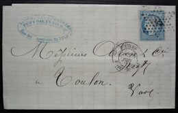 Paris 1871 étoile 5 Lettre De Petitjean & Fils Quincaillerie, Cachet, En Tête - 1849-1876: Periodo Clásico