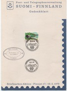 Finnland 1979 Gedenkblatt Briefmarkenaktion Finnjet Mi.Nr. 810 Sonderstempel; Special Postmark Stamp Fair - Lettres & Documents