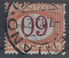 ITALIA REGNO 1890/94 - SEGNATASSE 60 C. ARANCIO CARMINIO- VARIETA'  SOPRASTAMPA CAPOVOLTA -  USATO - Strafport