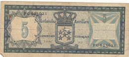 CRBX115 BILLETE ANTILLAS HOLANDESAS 5 GULDEN 1972 MC 15 - Otros – América