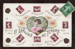 CPA Le Langage Du Timbre - Carte Fantaisie - Stamps (pictures)