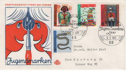 Germany Deutschland 1971 Children Drawings, Youth Stamps, Jugendmarken Jugendmarke, Schlange Snake, Canceled In Bonn - 1971-1980