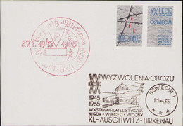 Poland 1965 Nazi Hitler Concentration Camp Auschwitz Birkenau, Oswiecim, World War II / Memorial Card, Z4 - WW2