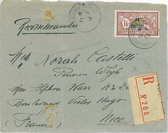 21200 - FRENCH LEVANT Turkey - POSTAL HISTORY - REGITERED COVER To FRANCE 1923 - Other & Unclassified